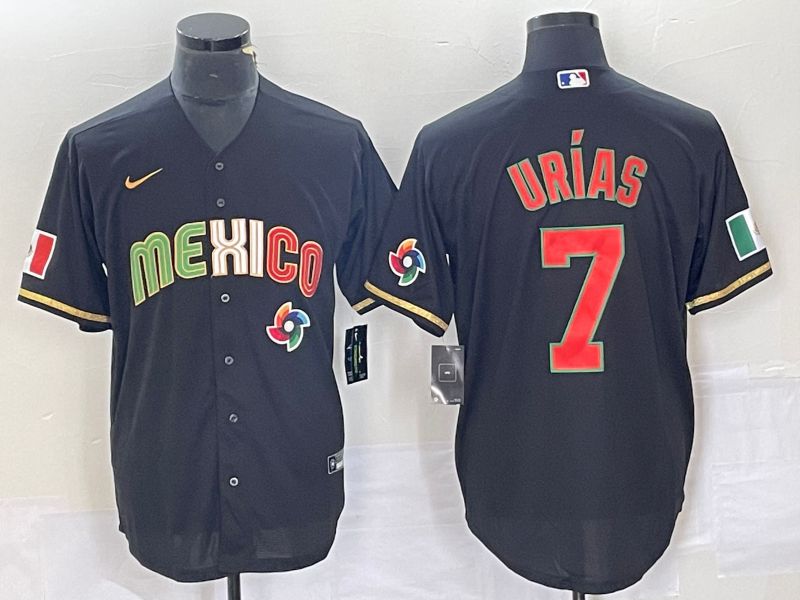 Men 2023 World Cub Mexico #7 Urias Black Nike MLB Jersey style 91847